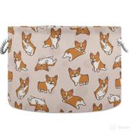 cute and functional corgi dog storage basket - canvas fabric organizer bin for kid rooms, playroom, shelves, and toy storage логотип