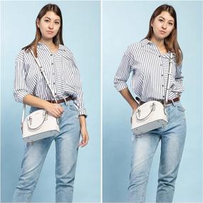 img 3 attached to 👜 Stylish Crossbody Classic Double Satchel Shoulder Women's Handbags & Wallets - Sleek Satchels for Fashion-Forward Women