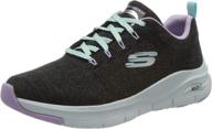 skechers womens sneaker black lavender women's shoes : athletic logo