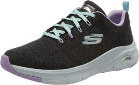 img 4 attached to Skechers Womens Sneaker Black Lavender Women's Shoes : Athletic