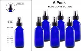 img 3 attached to 2Oz Amber Boston Cobalt Blue Round Glass Medicine Bottle 6Pack - Reusable For Essential Oils, Scents, Travel, Perfume Kitchen, Bath, Cooking Labs Laundry Cosmetic By Katzco