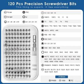 img 3 attached to 🔧 RARTOP 130-in-1 Precision Screwdriver Set with 120 Bits – Magnetic Repair Tool Kit for Electronics, iPhones, Jewelers, Game Consoles – White, Mini Built-in Box