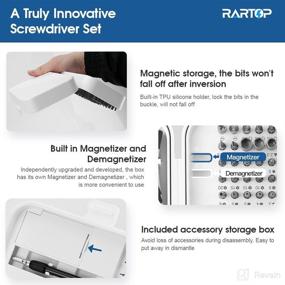 img 2 attached to 🔧 RARTOP 130-in-1 Precision Screwdriver Set with 120 Bits – Magnetic Repair Tool Kit for Electronics, iPhones, Jewelers, Game Consoles – White, Mini Built-in Box