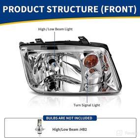 img 3 attached to 🚗 Enhance Your 2002-2005 Jetta with AUTOSAVER88 Chrome Headlight Assembly (No Fog Lamps)