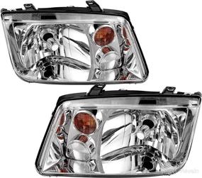 img 4 attached to 🚗 Enhance Your 2002-2005 Jetta with AUTOSAVER88 Chrome Headlight Assembly (No Fog Lamps)