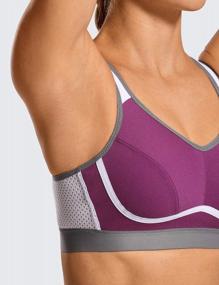 img 2 attached to SYROKAN Women'S Plus Size Sports Bra: Wireless Comfort, High Impact Support And Bounce Control For Workouts
