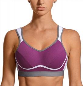 img 4 attached to SYROKAN Women'S Plus Size Sports Bra: Wireless Comfort, High Impact Support And Bounce Control For Workouts
