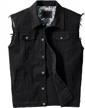 stylish and timeless: jyg men's classic denim vest with trucker-style buttons and sleeveless design logo