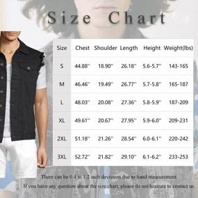 img 1 attached to Stylish And Timeless: JYG Men'S Classic Denim Vest With Trucker-Style Buttons And Sleeveless Design