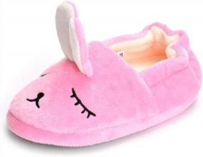 img 4 attached to ESTAMICO Cute Bunny Slippers For Toddler Girls: Soft And Warm Cartoon Rabbit Winter House Shoes