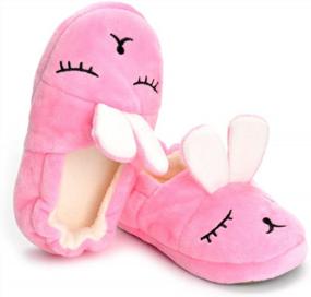 img 3 attached to ESTAMICO Cute Bunny Slippers For Toddler Girls: Soft And Warm Cartoon Rabbit Winter House Shoes