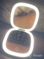 img 1 attached to Mavoro LED Lighted Travel Makeup Mirror, Rechargeable, 1X/10X Magnification - Daylight LED, Pocket Or Purse Mirror, Small Travel Mirror. Folding Portable Mirror, Touch Sensor, USB (Graphite Grey) review by Matthew Richards
