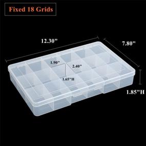 img 3 attached to 2-Pack 18 Grid Divider Box W/ Lid - Clear Storage Container For Beads, Buttons & Craft Supplies