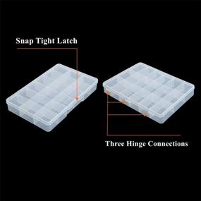 img 1 attached to 2-Pack 18 Grid Divider Box W/ Lid - Clear Storage Container For Beads, Buttons & Craft Supplies