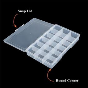 img 2 attached to 2-Pack 18 Grid Divider Box W/ Lid - Clear Storage Container For Beads, Buttons & Craft Supplies