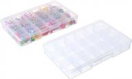 2-pack 18 grid divider box w/ lid - clear storage container for beads, buttons & craft supplies logo