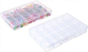 img 4 attached to 2-Pack 18 Grid Divider Box W/ Lid - Clear Storage Container For Beads, Buttons & Craft Supplies