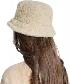 img 3 attached to Women'S Winter Bucket Hat - Vintage Faux Fur Wool Fisherman Cap For Outdoor Warmth