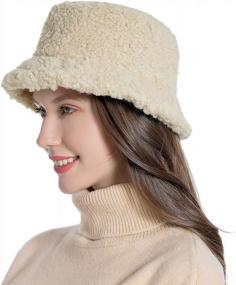img 4 attached to Women'S Winter Bucket Hat - Vintage Faux Fur Wool Fisherman Cap For Outdoor Warmth