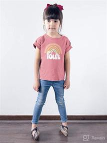 img 2 attached to 🌈 Vibrant Toddler Girls 4th Birthday Outfits: Set of Four Retro Rainbow Birthday Shirts