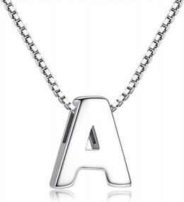 img 4 attached to 925 Sterling Silver Personalized Initial Necklace - 26 Alphabet Pendant For Women Men