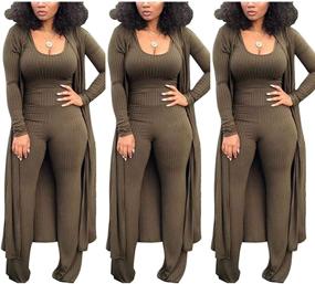 img 2 attached to Women Outfits Cardigan Palazzo Jumpsuit Women's Clothing ~ Jumpsuits, Rompers & Overalls