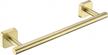 18-inch gold stainless steel towel bar wall mount for bathrooms and kitchens, rust-resistant rail for towels and dishcloths, brushed brass finish logo