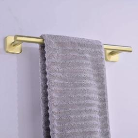 img 3 attached to 18-Inch Gold Stainless Steel Towel Bar Wall Mount For Bathrooms And Kitchens, Rust-Resistant Rail For Towels And Dishcloths, Brushed Brass Finish