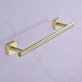 img 1 attached to 18-Inch Gold Stainless Steel Towel Bar Wall Mount For Bathrooms And Kitchens, Rust-Resistant Rail For Towels And Dishcloths, Brushed Brass Finish