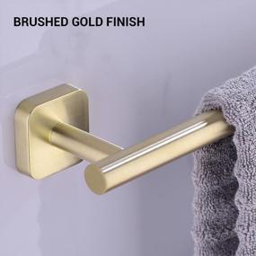 img 2 attached to 18-Inch Gold Stainless Steel Towel Bar Wall Mount For Bathrooms And Kitchens, Rust-Resistant Rail For Towels And Dishcloths, Brushed Brass Finish