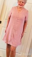 img 1 attached to Women'S Swiss Dot Lace Summer V Neck Shift Dress Short Sleeve Casual review by Irma Brown