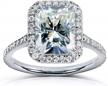 stunning kobelli radiant-cut moissanite engagement ring - 3 ctw in 14k white gold logo