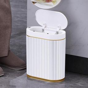 img 2 attached to Upgrade Your Waste Management With Touchless Sensor Smart Trash Can In White And Gold