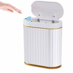 img 4 attached to Upgrade Your Waste Management With Touchless Sensor Smart Trash Can In White And Gold
