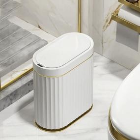 img 1 attached to Upgrade Your Waste Management With Touchless Sensor Smart Trash Can In White And Gold