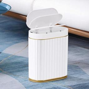 img 3 attached to Upgrade Your Waste Management With Touchless Sensor Smart Trash Can In White And Gold