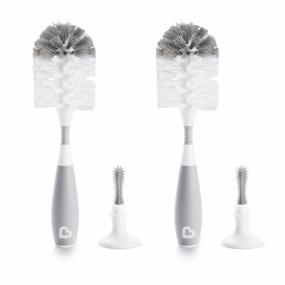 img 4 attached to Efficient Cleaning With Munchkin Grey Bristle Bottle Brush - 2 Pack