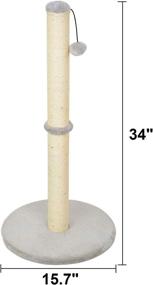 img 3 attached to Kazura 34-Inch Tall Cat Scratching Post, Sisal Rope and Plush Covered Base, Scratcher for Kittens