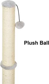 img 2 attached to Kazura 34-Inch Tall Cat Scratching Post, Sisal Rope and Plush Covered Base, Scratcher for Kittens