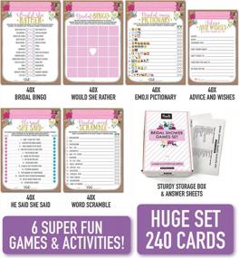 img 3 attached to Entertain Your Guests With Neatz 240-Piece Bridal Shower Games Set: 6 Games For 40 Guests, Pink Mason Jar Design To Match Your Decorations