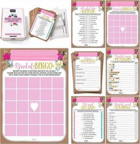 img 4 attached to Entertain Your Guests With Neatz 240-Piece Bridal Shower Games Set: 6 Games For 40 Guests, Pink Mason Jar Design To Match Your Decorations
