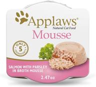 🐟 applaws natural wet cat food - limited ingredient salmon with parsley mousse, 12-pack, 2.47oz pots логотип