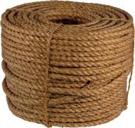 🪢 ateret 1/4 inch x 600 feet twisted manila rope i 3 strand natural fiber rope i ideal for landscaping & diy projects - multipurpose logo