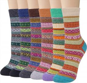 img 1 attached to 🧦 Keep Cozy and Stylish with Justay Women's Vintage Wool Socks - Perfect Winter Warmth and Fashion