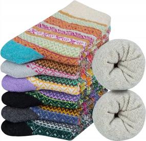 img 4 attached to 🧦 Keep Cozy and Stylish with Justay Women's Vintage Wool Socks - Perfect Winter Warmth and Fashion