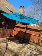 img 1 attached to FRUITEAM 10Ft Offset Patio Cantilever Umbrella With Crank & Cross Bar, Outdoor Market Umbrella Waterproof UV Protection UPF50+ For Garden/Pool/Backyard review by Fock Dean