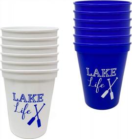img 3 attached to Toast To The Summer With Lake Life Celebration Party Cups - 12 Pack