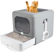 🐱 extra-large collapsible cat litter box, top entry litter box with scoop and filter, odor-proof & splash-proof, drawer-style kitty litter box, effortless assembly and cleaning logo