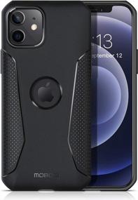 img 4 attached to Мини-чехол для IPhone 12 5,4 дюйма, совместимый с серией MOBOSI Net Тонкий гибкий TPU Универсальный амортизирующий защитный чехол военного класса (2020) - матовый черный