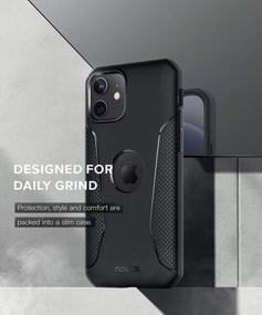 img 2 attached to IPhone 12 Mini Case 5.4 Inch, MOBOSI Net Series Compatible Slim Flexible TPU All-Round Military Grade Drop Shock Absorbing Protective Cover (2020) - Matte Black